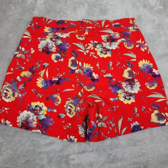 Gloria Vanderbilt Amanda Red Purple Floral Denim Size 14 Average Jean Shorts NWT - Picture 10 of 10